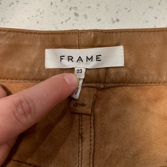 FRAME Leather Bermuda Shorts - Picture 10 of 11